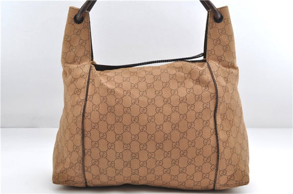 Authentic GUCCI Shoulder Hand Bag GG Canvas Leather 101292 Brown 1373E