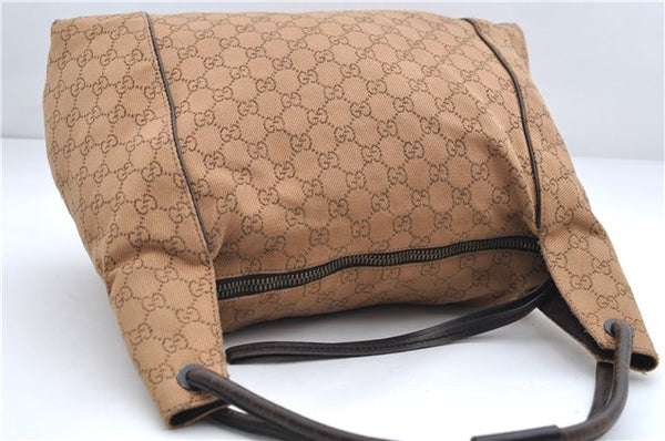 Authentic GUCCI Shoulder Hand Bag GG Canvas Leather 101292 Brown 1373E
