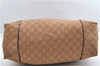 Authentic GUCCI Shoulder Hand Bag GG Canvas Leather 101292 Brown 1373E