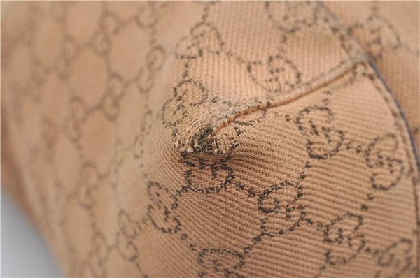 Authentic GUCCI Shoulder Hand Bag GG Canvas Leather 101292 Brown 1373E