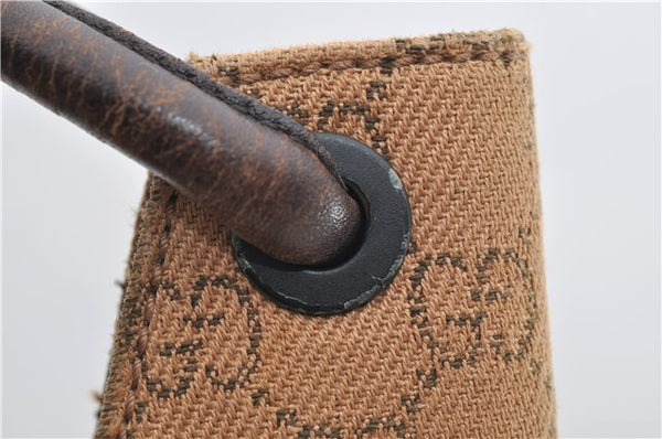 Authentic GUCCI Shoulder Hand Bag GG Canvas Leather 101292 Brown 1373E