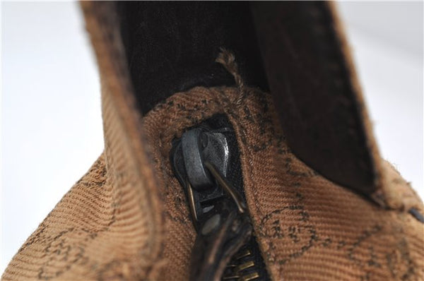 Authentic GUCCI Shoulder Hand Bag GG Canvas Leather 101292 Brown 1373E