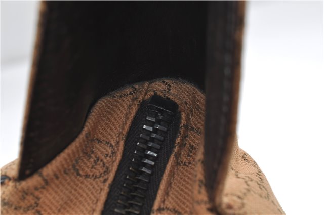 Authentic GUCCI Shoulder Hand Bag GG Canvas Leather 101292 Brown 1373E