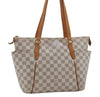 Authentic Louis Vuitton Damier Azur Totally PM Tote Bag White N41280 LV 1373I