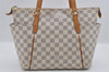 Authentic Louis Vuitton Damier Azur Totally PM Tote Bag White N41280 LV 1373I