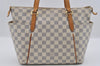Authentic Louis Vuitton Damier Azur Totally PM Tote Bag White N41280 LV 1373I