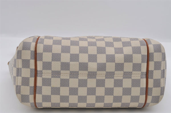 Authentic Louis Vuitton Damier Azur Totally PM Tote Bag White N41280 LV 1373I