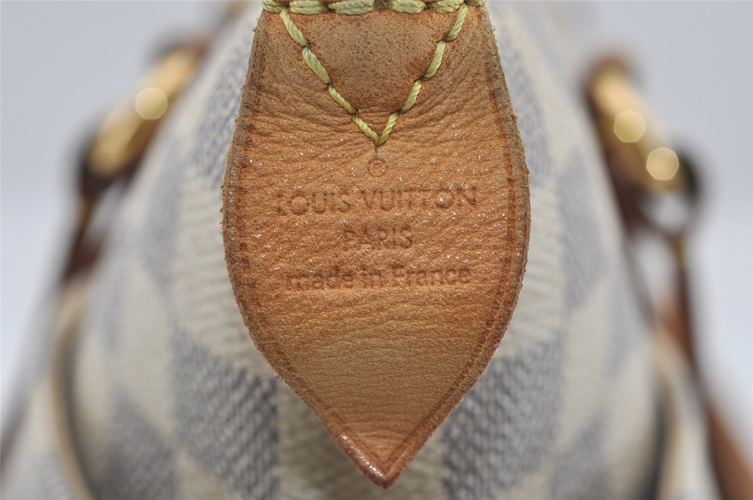 Authentic Louis Vuitton Damier Azur Totally PM Tote Bag White N41280 LV 1373I