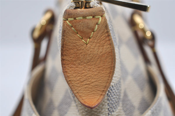 Authentic Louis Vuitton Damier Azur Totally PM Tote Bag White N41280 LV 1373I