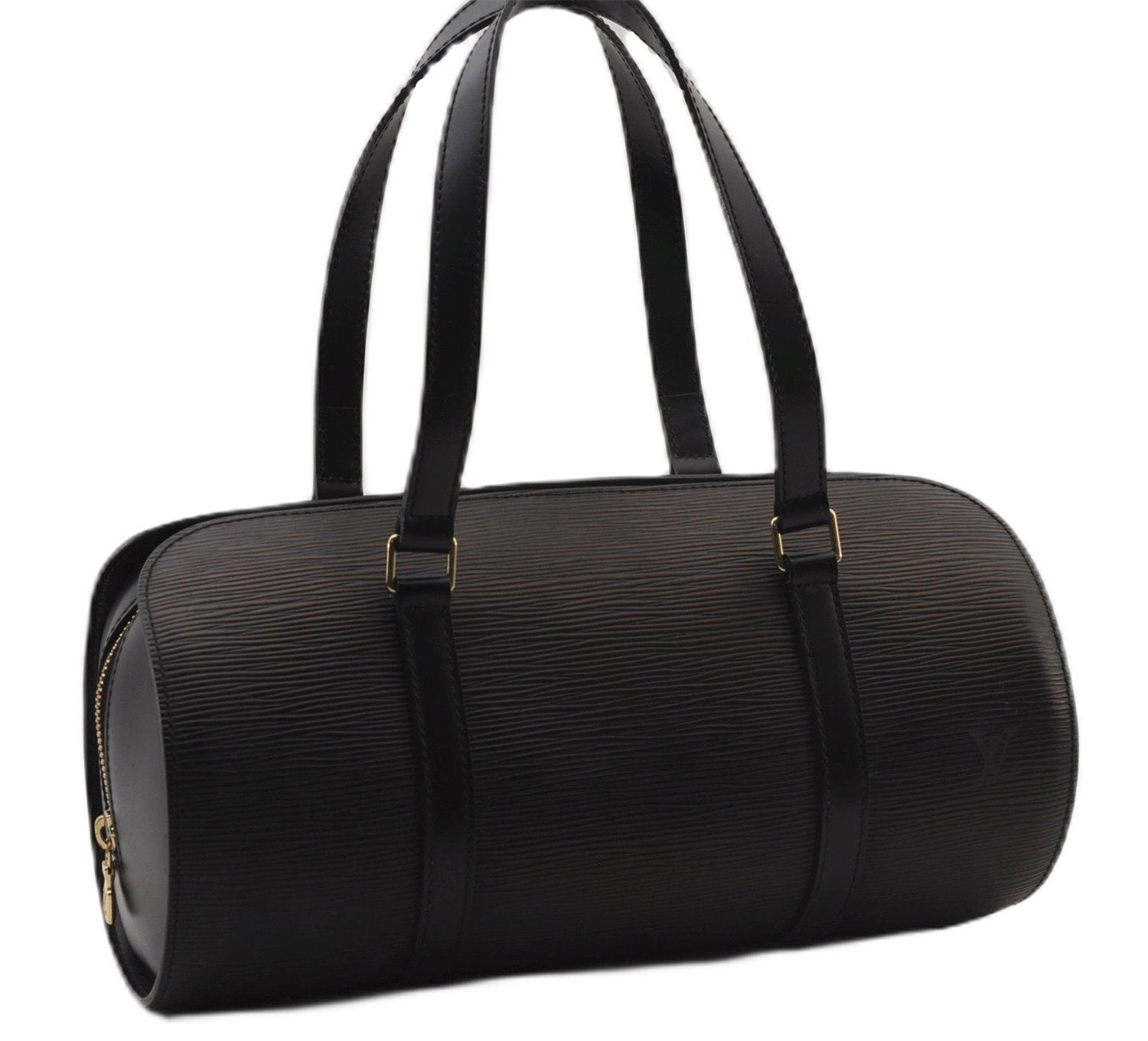 Authentic Louis Vuitton Epi Soufflot Black Hand Bag M52222 LV 1374F