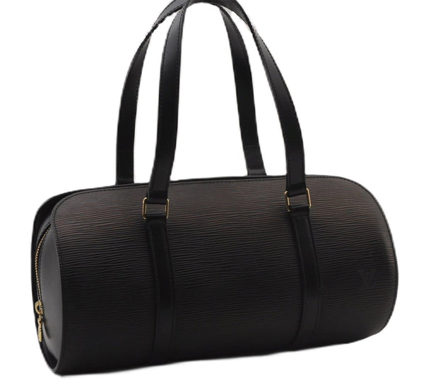 Authentic Louis Vuitton Epi Soufflot Black Hand Bag M52222 LV 1374F