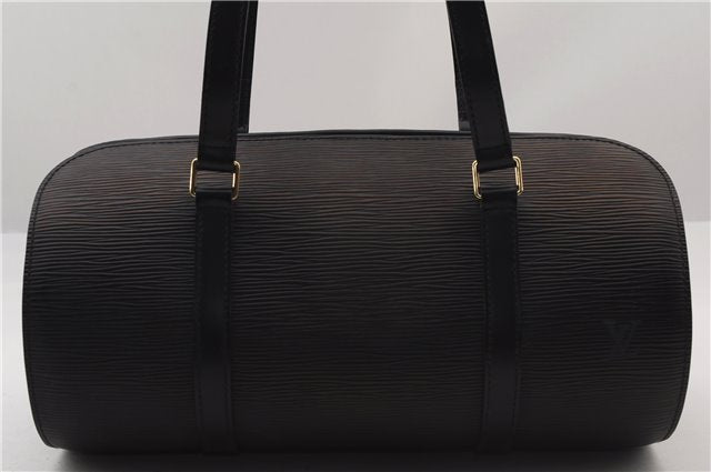 Authentic Louis Vuitton Epi Soufflot Black Hand Bag M52222 LV 1374F