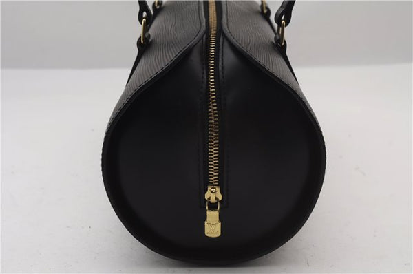Authentic Louis Vuitton Epi Soufflot Black Hand Bag M52222 LV 1374F