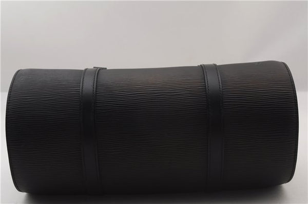 Authentic Louis Vuitton Epi Soufflot Black Hand Bag M52222 LV 1374F