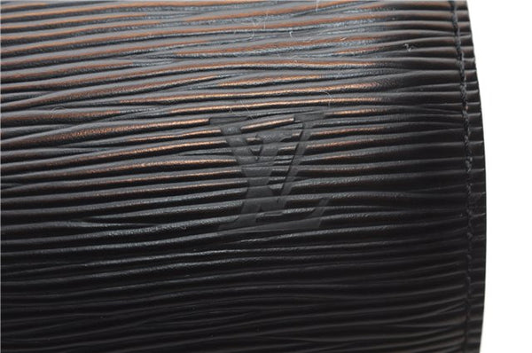 Authentic Louis Vuitton Epi Soufflot Black Hand Bag M52222 LV 1374F