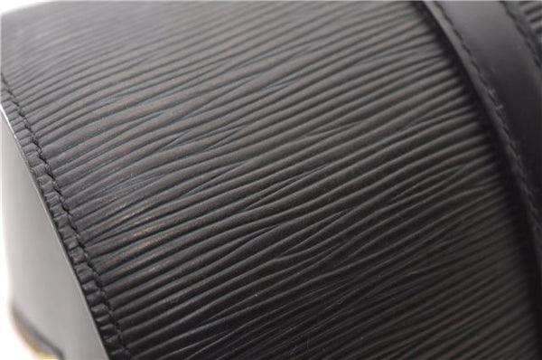 Authentic Louis Vuitton Epi Soufflot Black Hand Bag M52222 LV 1374F