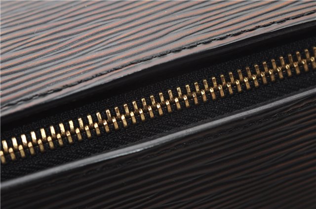 Authentic Louis Vuitton Epi Soufflot Black Hand Bag M52222 LV 1374F