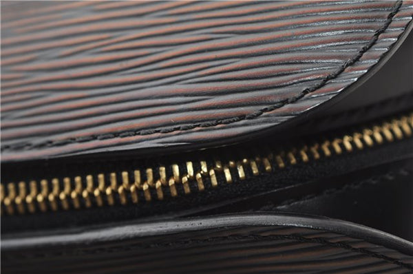 Authentic Louis Vuitton Epi Soufflot Black Hand Bag M52222 LV 1374F