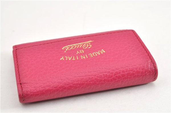 Authentic GUCCI Swing Vintage６Six Hooks Key Case Leather 354499 Pink 1374G