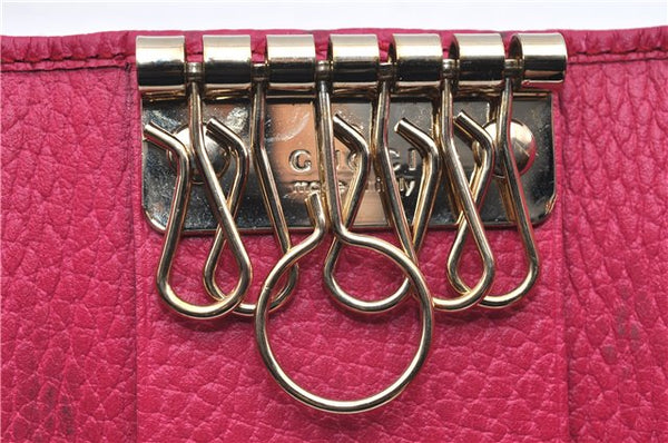 Authentic GUCCI Swing Vintage６Six Hooks Key Case Leather 354499 Pink 1374G