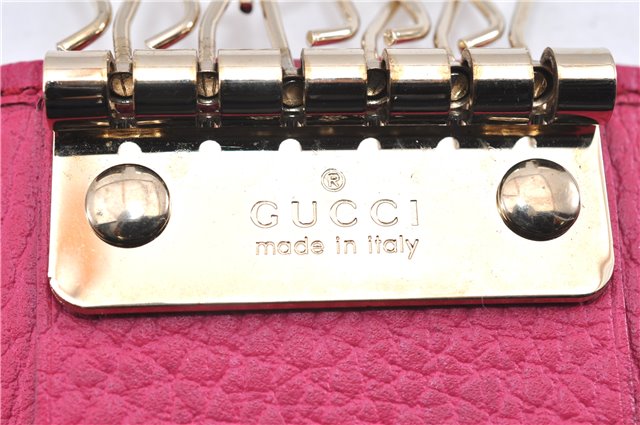 Authentic GUCCI Swing Vintage６Six Hooks Key Case Leather 354499 Pink 1374G