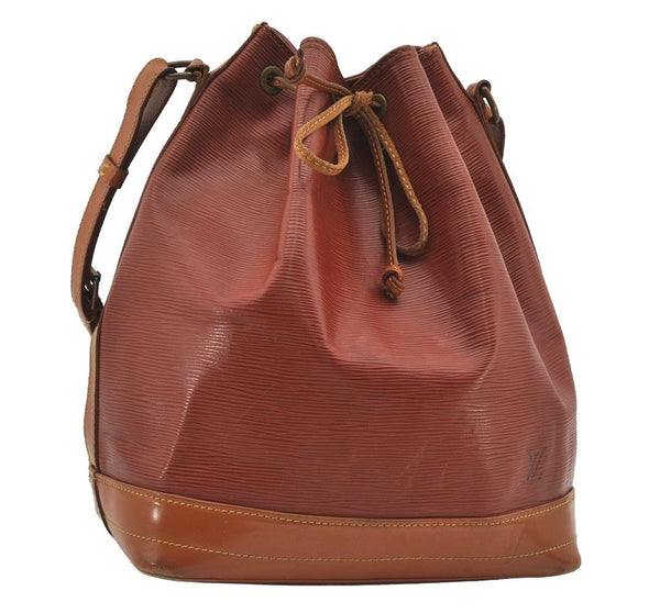 Authentic Louis Vuitton Epi Noe Bi-color Brown Drawstring Bag M44028 LV 1374I