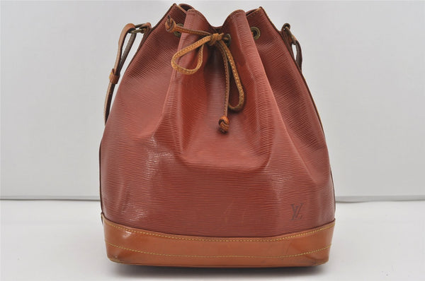 Authentic Louis Vuitton Epi Noe Bi-color Brown Drawstring Bag M44028 LV 1374I