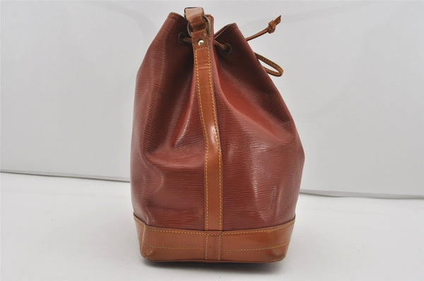 Authentic Louis Vuitton Epi Noe Bi-color Brown Drawstring Bag M44028 LV 1374I