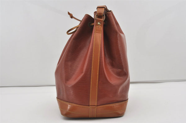 Authentic Louis Vuitton Epi Noe Bi-color Brown Drawstring Bag M44028 LV 1374I