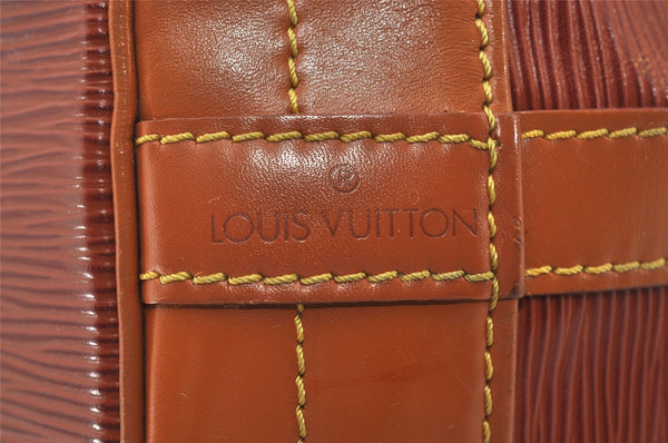Authentic Louis Vuitton Epi Noe Bi-color Brown Drawstring Bag M44028 LV 1374I