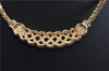 Authentic Christian Dior Gold Tone Rhinestone Chain Pendant Necklace CD 1376G