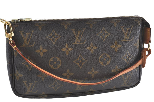 Authentic Louis Vuitton Monogram Pochette Accessoires Pouch M51980 LV 1377B