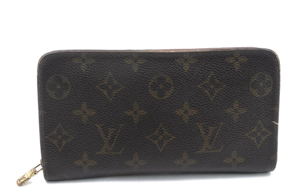 Auth Louis Vuitton Monogram Porte Monnaie Zip Purse Long Wallet M61727 LV 1377D