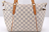 Authentic Louis Vuitton Damier Azur Totally PM Tote Bag White N41280 LV 1377F