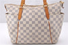 Authentic Louis Vuitton Damier Azur Totally PM Tote Bag White N41280 LV 1377F
