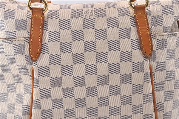 Authentic Louis Vuitton Damier Azur Totally PM Tote Bag White N41280 LV 1377F