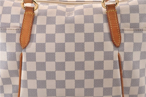Authentic Louis Vuitton Damier Azur Totally PM Tote Bag White N41280 LV 1377F