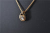 Authentic Christian Dior Gold Tone Chain Pendant Necklace CD 1377G