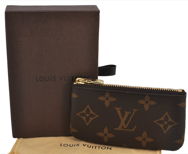 Authentic Louis Vuitton Monogram Pochette Cles Coin Purse Case M62650 Box 1378F