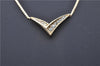 Authentic Christian Dior Gold Tone Rhinestone Chain Pendant Necklace CD 1378G