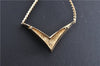 Authentic Christian Dior Gold Tone Rhinestone Chain Pendant Necklace CD 1378G