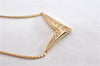 Authentic Christian Dior Gold Tone Rhinestone Chain Pendant Necklace CD 1378G