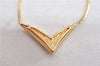 Authentic Christian Dior Gold Tone Rhinestone Chain Pendant Necklace CD 1378G