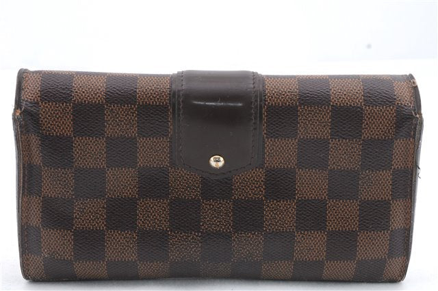 Authentic Louis Vuitton Damier Portefeuille Sistina Purse Wallet N61747 LV 1379D