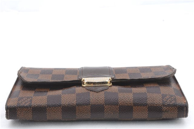 Authentic Louis Vuitton Damier Portefeuille Sistina Purse Wallet N61747 LV 1379D