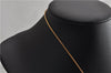 Authentic Christian Dior Gold Tone Leaf Motif Chain Pendant Necklace CD 1379G