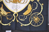 Authentic HERMES Carre 90 Scarf "SPRINGS" Silk Black 1379I