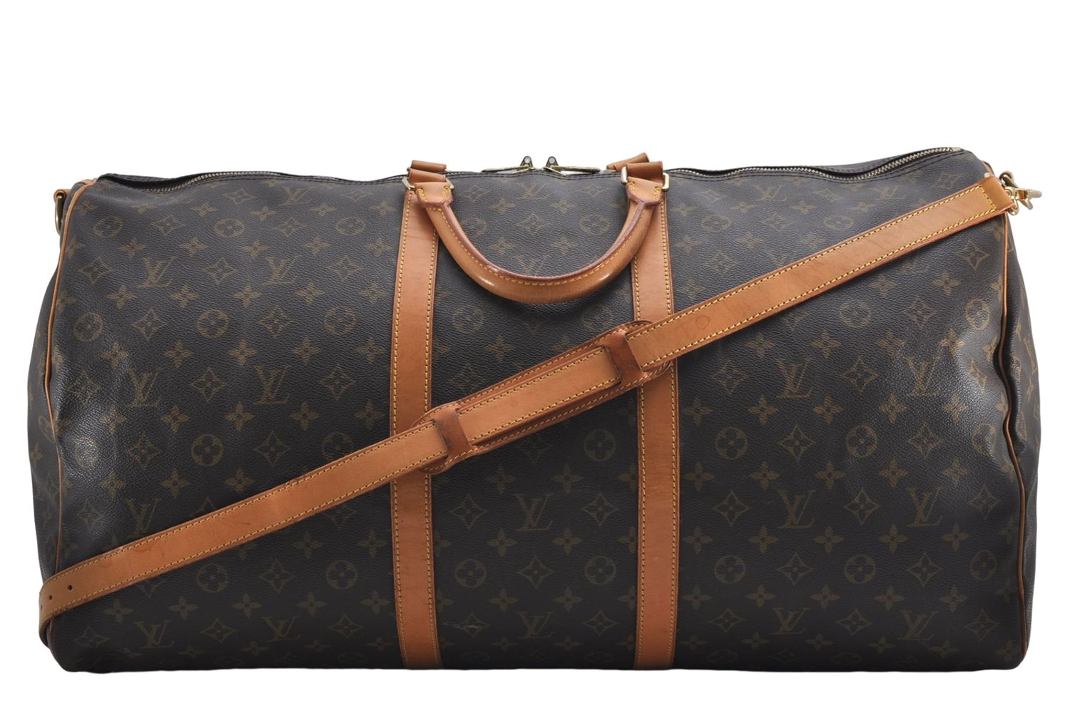 Auth Louis Vuitton Monogram Keepall Bandouliere 60 Boston Bag M41412 LV 1380E