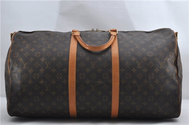 Auth Louis Vuitton Monogram Keepall Bandouliere 60 Boston Bag M41412 LV 1380E