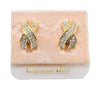 Authentic Christian Dior Rhinestone Clip-On Earrings Gold Plating CD 1380G